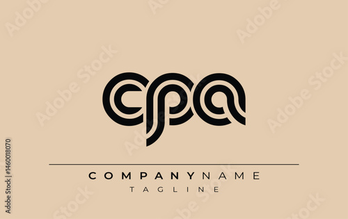 CPA Creative Unique Modern Letter Logo Design. Stylized logo featuring a unique letter design, presenting abstract minimalist aesthetics and modern appeal.