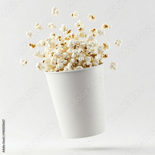 popcorn in a bucket isolated on white
