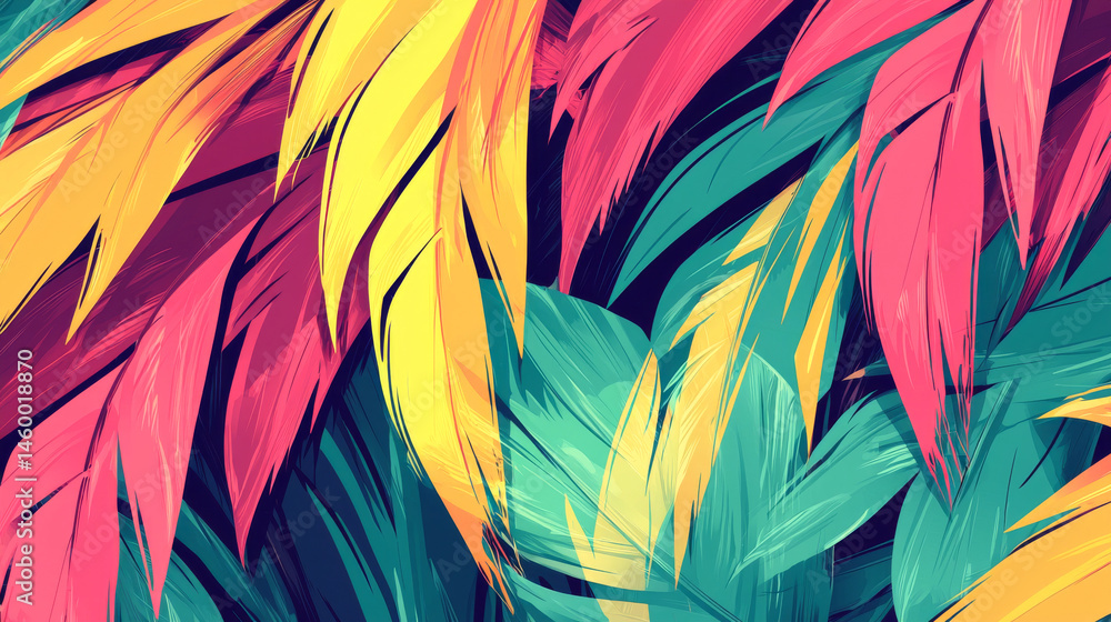 Vibrant abstract illustration of colorful feathers. concept of creativity, artistic expression, dynamic movement, modern design.. Abstract background Vibrant abstract illustration of colorful feathers. concept of creativity, artistic expression, dynamic movement, modern design.. Abstract background