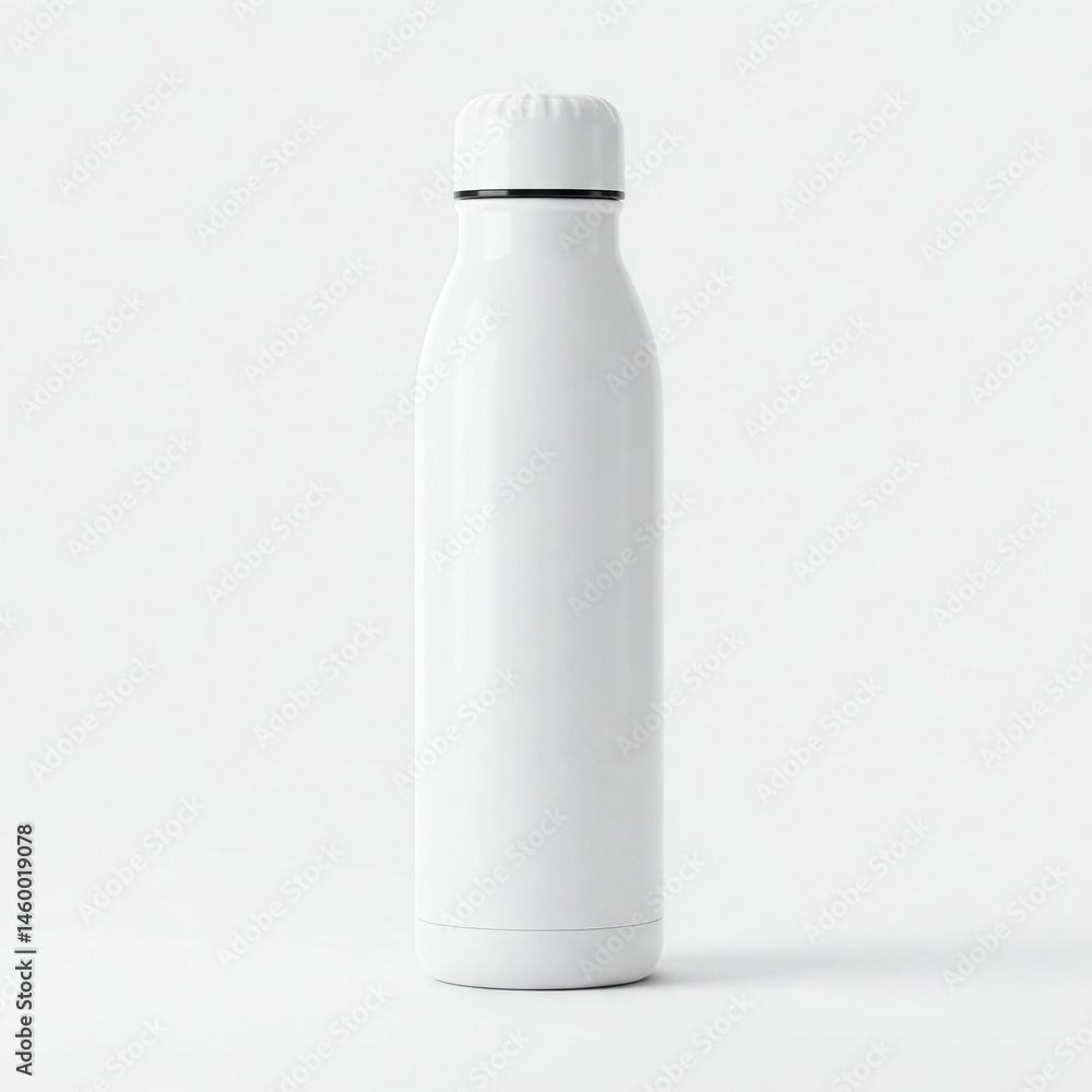 Mock white Thermos isolated on white Mock white Thermos isolated on white