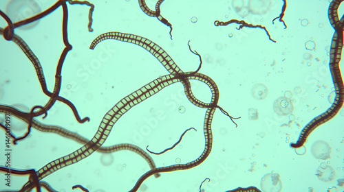 photo of human parasite worms under the microscope