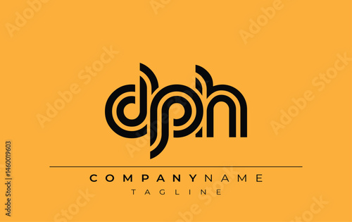 DPH Creative Unique Modern Letter Logo Design. Stylized logo featuring a unique letter design, presenting abstract minimalist aesthetics and modern appeal.