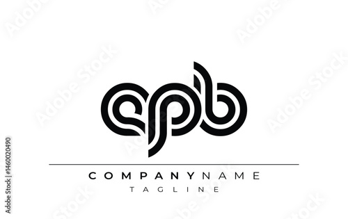 EPB Creative Unique Modern Letter Logo Design. Stylized logo featuring a unique letter design, presenting abstract minimalist aesthetics and modern appeal.