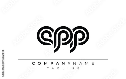 EPP Creative Unique Modern Letter Logo Design. Stylized logo featuring a unique letter design, presenting abstract minimalist aesthetics and modern appeal.