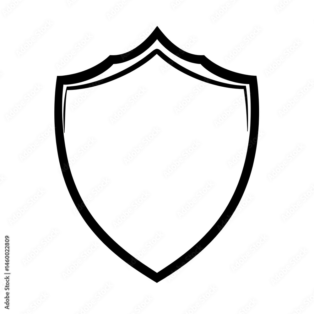Minimalist Shield Icon: Simple Black and White Vector Graphic for Graphic Design Projects and Security Concepts. Minimalist Shield Icon: Simple Black and White Vector Graphic for Graphic Design Projects and Security Concepts.
