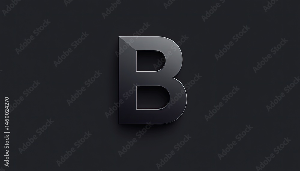 Bold, dark gray letter B graphic design Bold, dark gray letter B graphic design