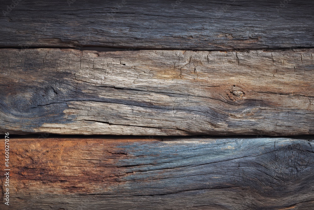 Close-up of rustic, weathered wood planks. Rich tones and textures. Close-up of rustic, weathered wood planks. Rich tones and textures.