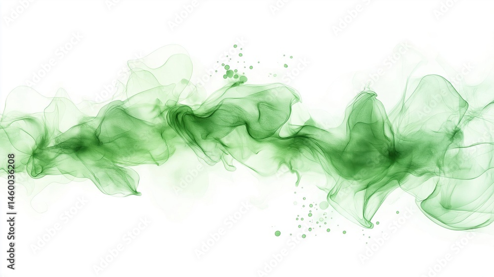 Obraz premium Abstract digital art piece that appears to be made up of green smoke or fluid. the smoke is flowing in a wave-like manner, creating a sense of movement and energy.