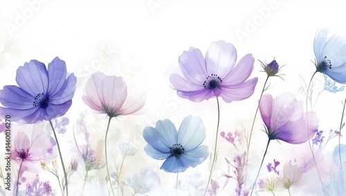 Wallpaper Mural Delicate Pastel Flowers in Soft Hues Torontodigital.ca