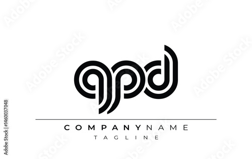 QPD Creative Unique Modern Letter Logo Design. Stylized logo featuring a unique letter design, presenting abstract minimalist aesthetics and modern appeal.