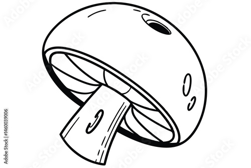 black and white Mushroom vector