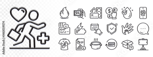 Image album, Secret package and Card line icons for web app. Glare of light effect. Message icon. Pack of Fire energy, Fingerprint, Saucepan pictogram icons. Vector