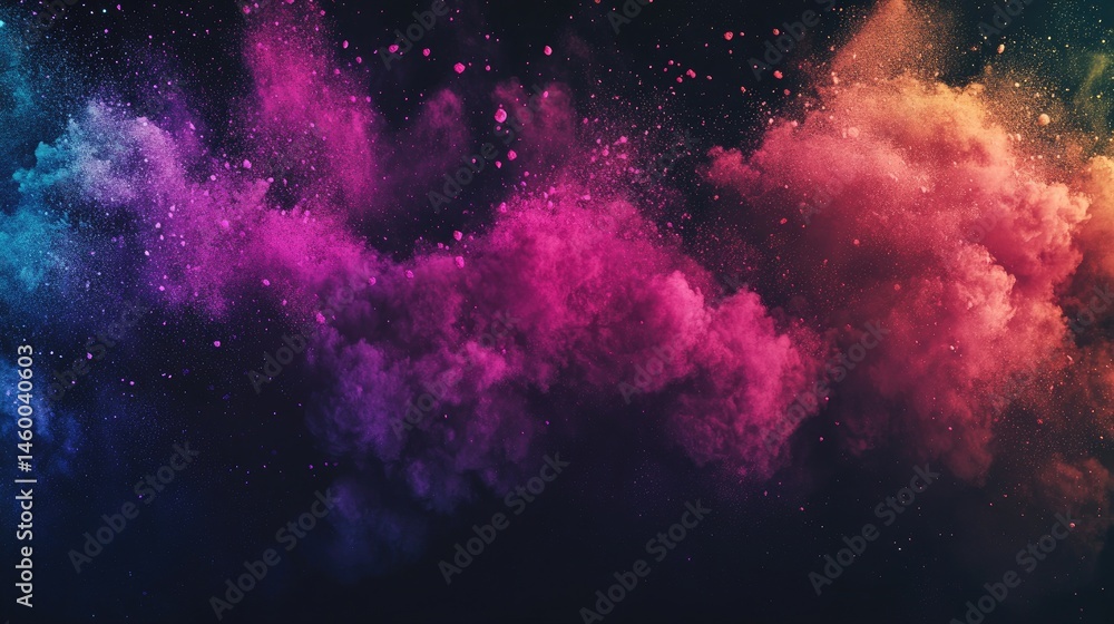 Fototapeta premium Colorful powder explosion in dark background