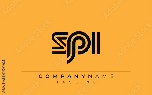 SPI Creative Unique Modern Letter Logo Design. Stylized logo featuring a unique letter design, presenting abstract minimalist aesthetics and modern appeal.