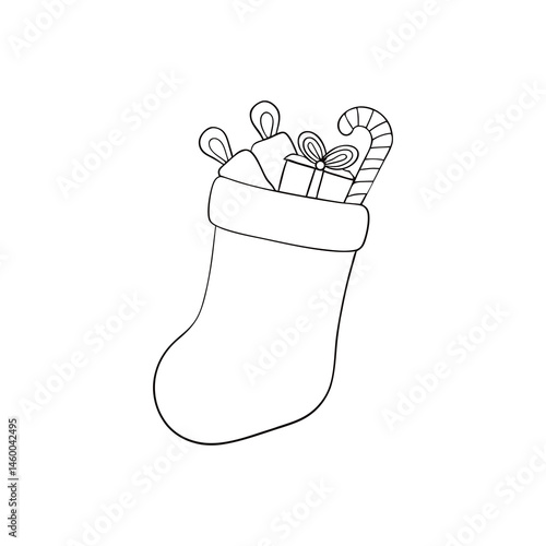 christmas sock on white background