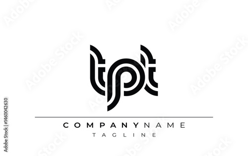 TPT Creative Unique Modern Letter Logo Design. Stylized logo featuring a unique letter design, presenting abstract minimalist aesthetics and modern appeal.