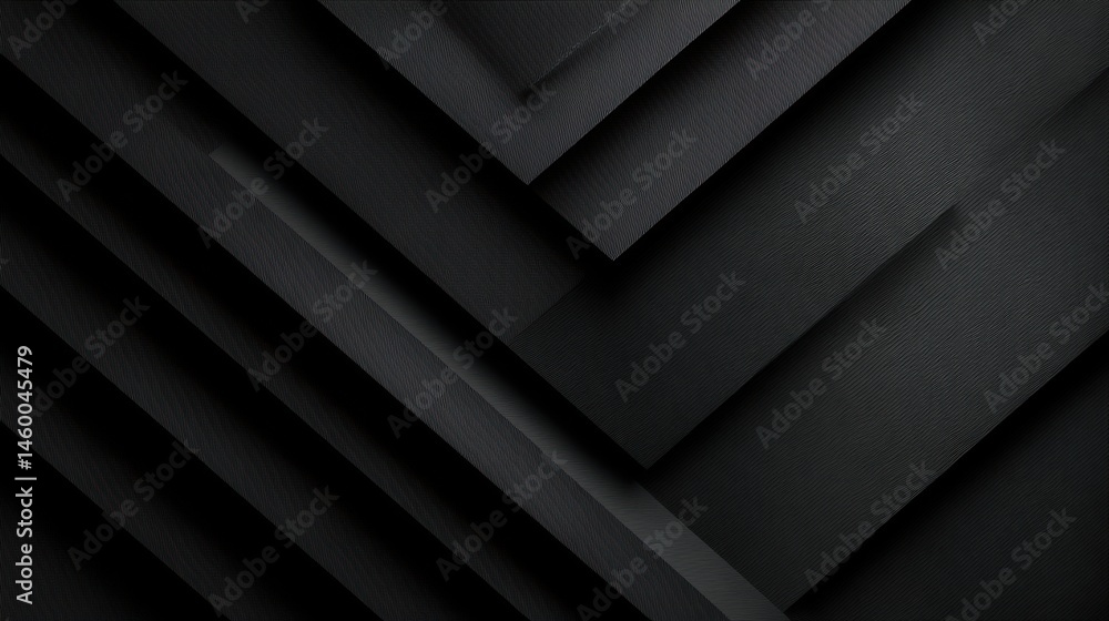 Obraz premium Dark Abstract Geometric Composition with Linear Texture and Shadows Creates Depth and Intrigue