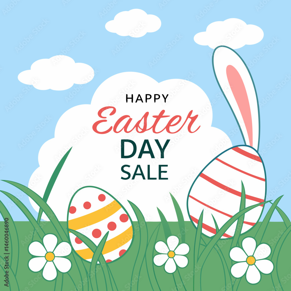 easter card with eggs and bunny easter card with eggs and bunny