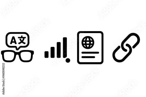 AR-travel icons linking bubble, bar, card, and loop