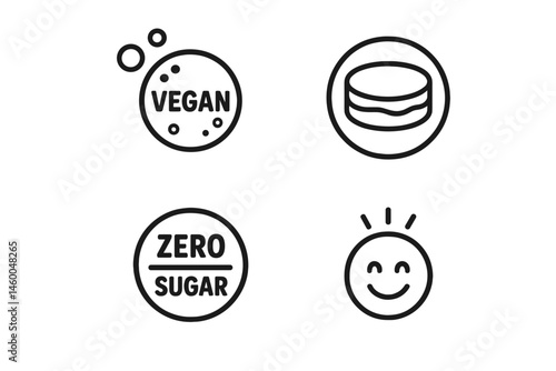 Drink-wellness icons merging bubble, culture, badge, and smile