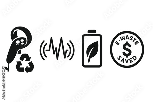 XR-green icons linking shell, wave, bar, and coin