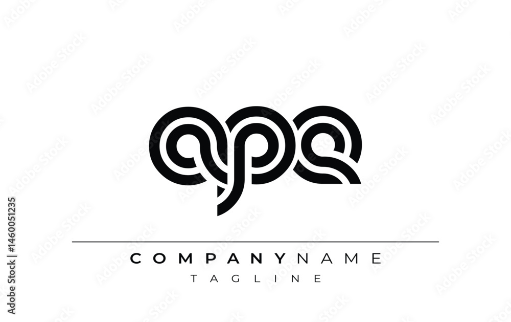 Fototapeta premium APE Creative Unique Modern Letter Logo Design. Stylized logo featuring a unique letter design, presenting abstract minimalist aesthetics and modern appeal.