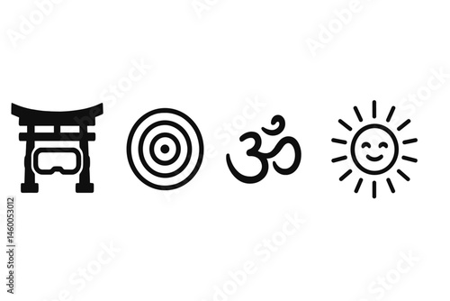 Mind-tech icons merging VR space, breath, sound, and state