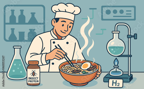 vector illustration of a chef