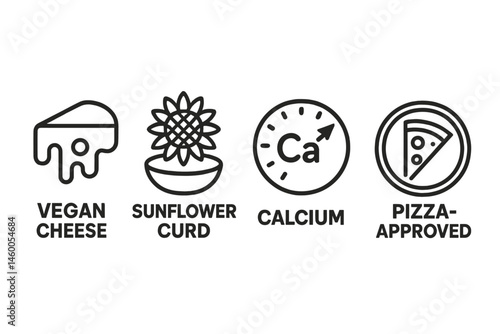 Icons merge wave, curd, dial, and badge in a cheese-alt theme