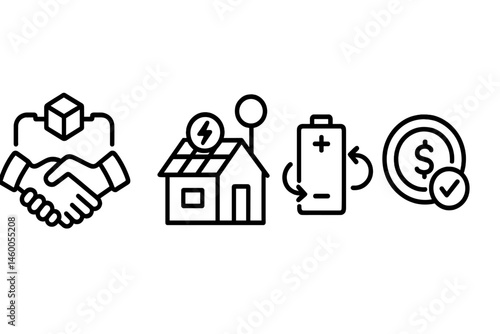 Icons for micro-grid include images of a handshake, node, arrow, and coin