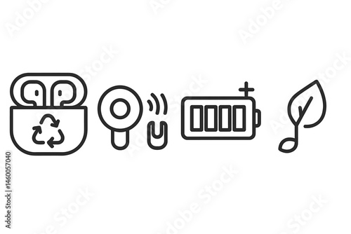The icons for earbud-eco are combining the case, driver, bar, and leaf