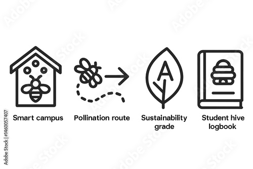 Icons of campus biodiversity are combining bee shelters, routes, grades, and records