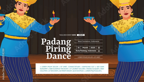 Indonesian Piring Dancer Cell Shaded Illustration