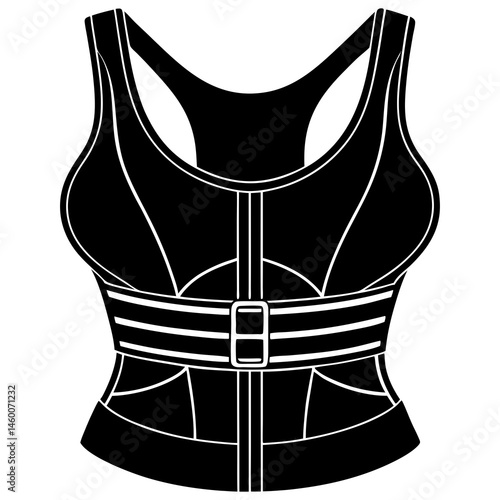 Body Fitness Bra Belt Vector Art Illustration