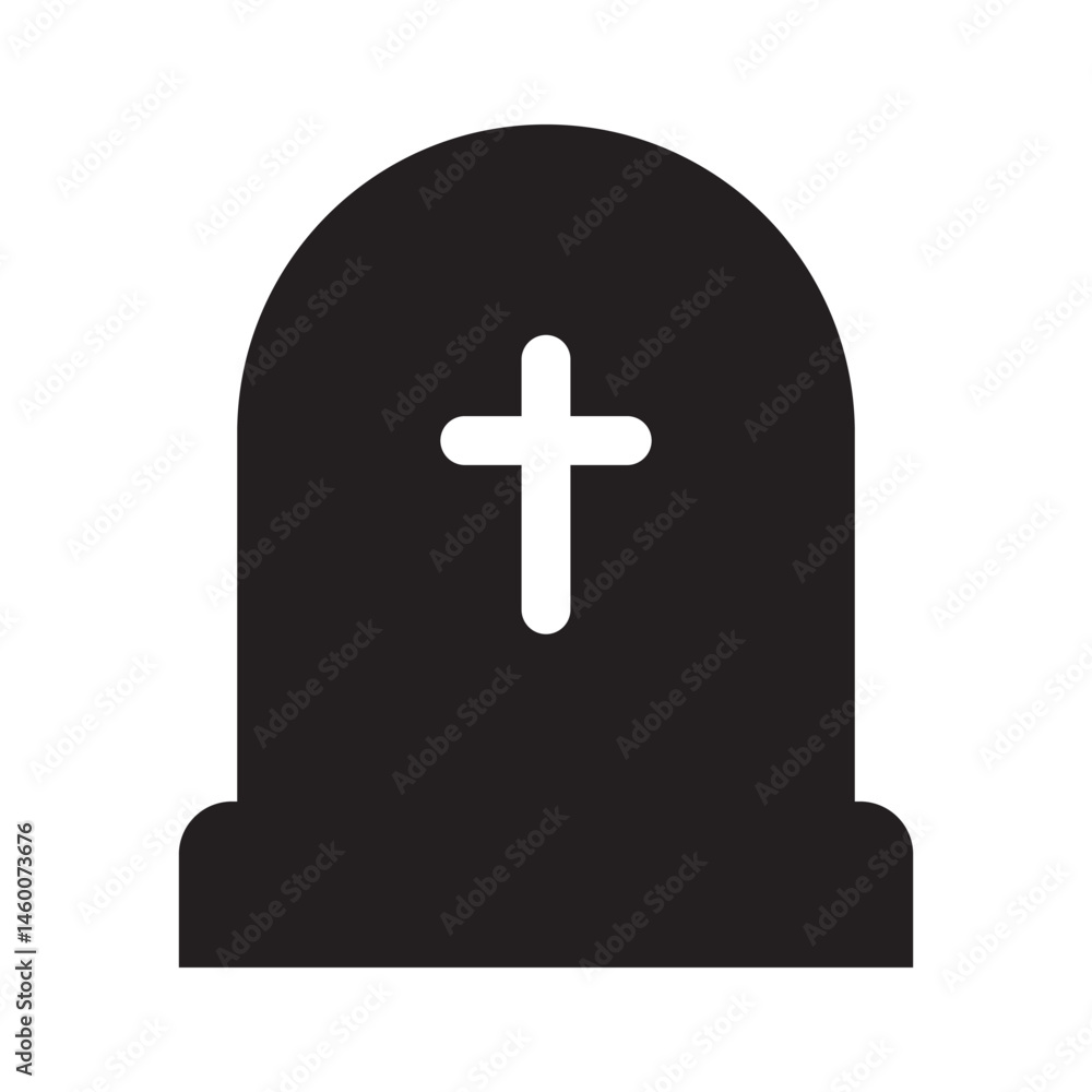 Fototapeta premium Tombstone icon. Rip grave icon.