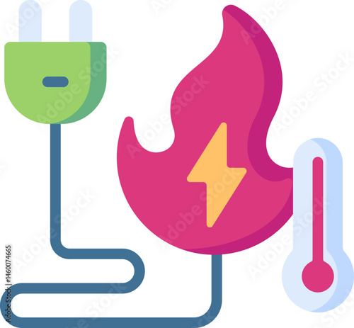 geothermal energy illustration on a white background     