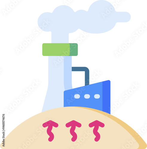 geothermal energy illustration on a white background     