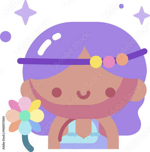 girl illustration on a white background     