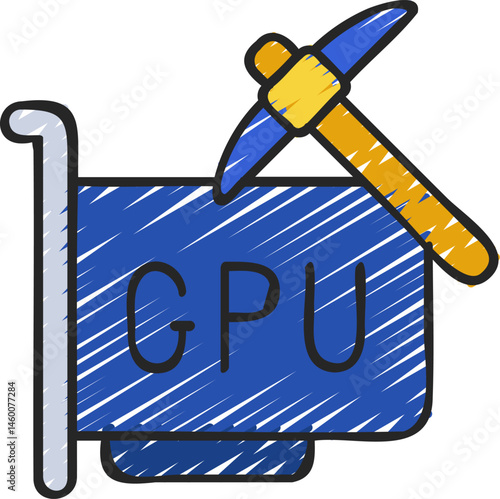 gpu mining illustration on a white background     