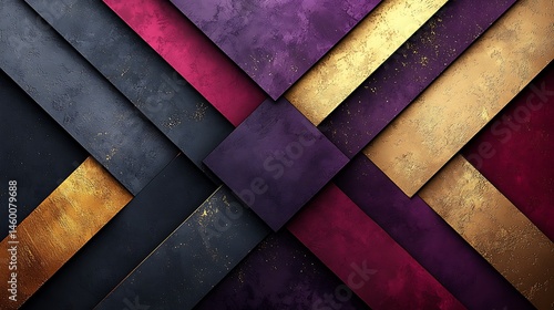 Abstract Geometric Wallpaper with Gradient and Metallic Textures