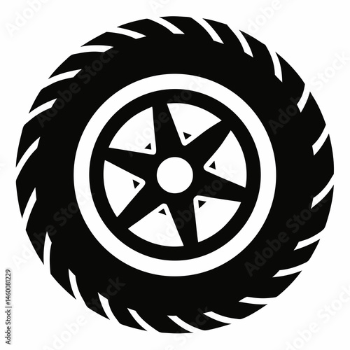 car wheel vector illustration Vector icon illustration silhouette Graphics design image white background