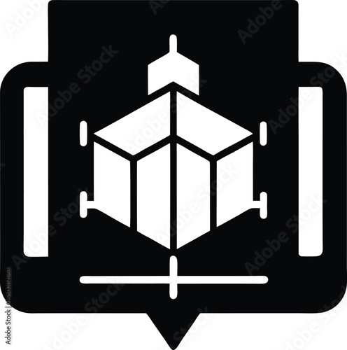 cad blueprint icon black silhouette 