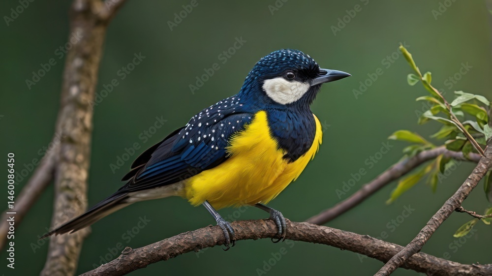 Vibrant bird perched on branch Vibrant bird perched on branch