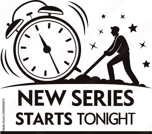  New series starts tonight silhouette vector.