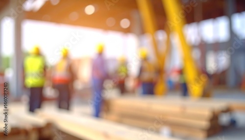 Construction site blurry background