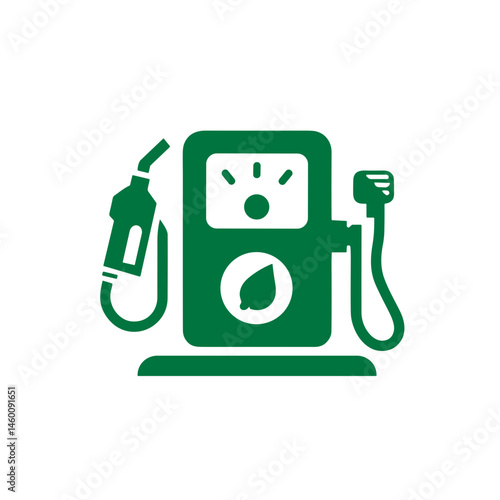Green Fuel Pump Icon Representing Eco-Friendly Energy  