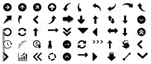 Collection of bold black arrows and directional icons