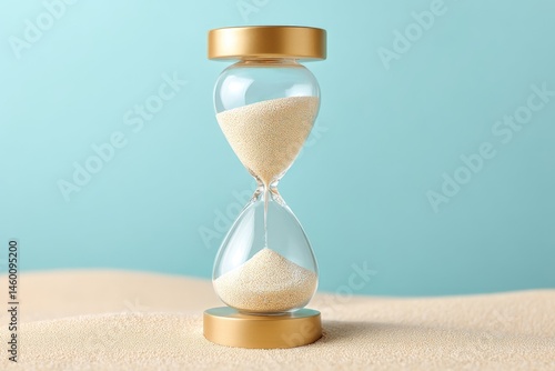 Hourglass Filled With Ballots Represents Time in the Voting Process