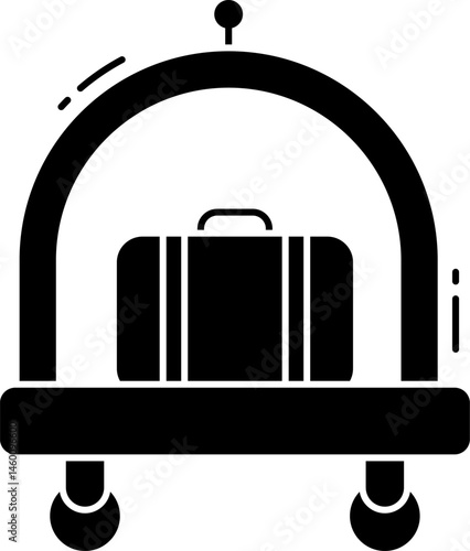 luggage cart illustration on a white background    