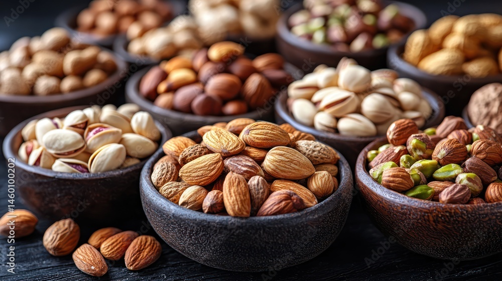 Assorted nuts in bowls. (1) Assorted nuts in bowls. (1)
